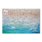 Beach Resort Oil Painting Wall Hanging Art Wooden Frame Canvas Oil Painting