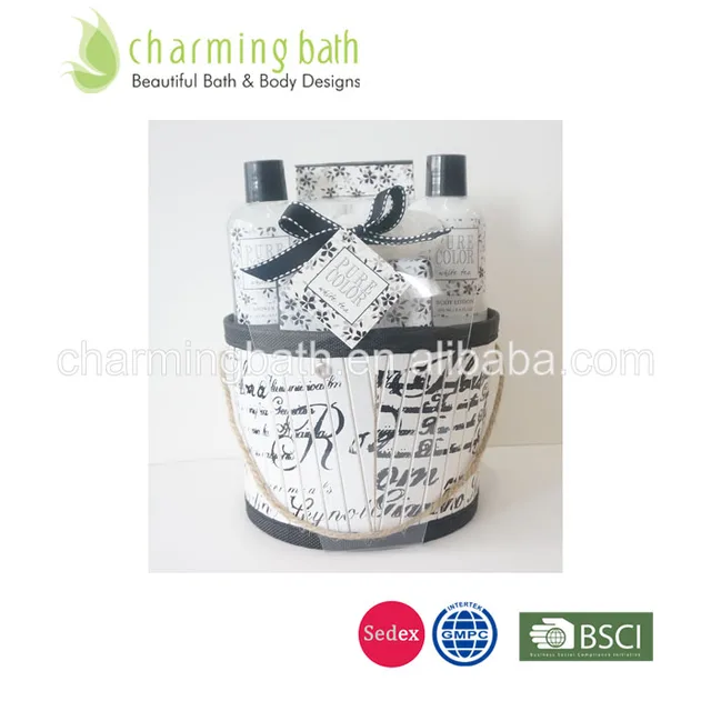 bath gift set in bamboo basket bath & body care
