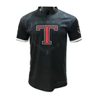 PURE Wholesale Sublimation Black Printed Unisex Dri Fit Polyester Mens Women Custom T-shirt For Soccer Sports