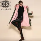 Woman Winter Real Natural Fur Hooded Long Coats Wholesale