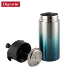Highwin New Design Gradient Blue Double wall Vacuum french maker travel camping coffee press one cup