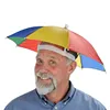 Cheap folding Custom logo printed Advertising Head hat shape umbrella