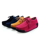 Fashionable hot selling lady's casual suede comfortable slope heel handmade mother's maternity shoes
