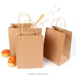 custom printed grocery food take away shopping brown kraft paper