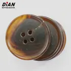 Semi-polished Brown natural horn button for clothing
