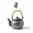 sugar salt holder Japanese restaurant tableware hand-painted stoneware hotel ware black Korean teapot