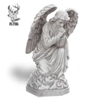 Graveyard decoration life size fiberglass praying angel statue for sale