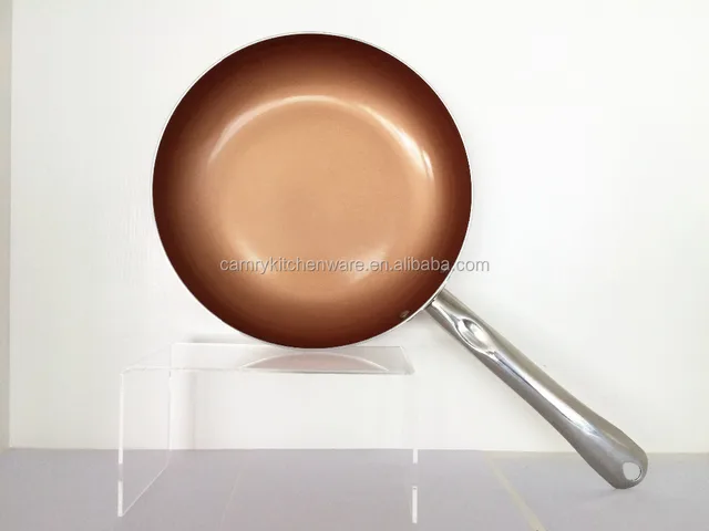 copper chef titanium ceramic coating fry pan with s/s handle