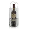 Collapsible clear pvc ice bag portable wine bottle cooler bag