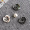 SLX-00023 wholesale natural small 10mm half drilled loose black abalone carved sea shell flower beads in bulk