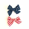 High quality bows hair clips for baby girls nylon wraps handmade oem hair pin bobby hair kids accessories
