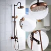 Oil Rubbed Bronze 8" Rain Shower Head Faucet Tub Spout Hand Sprayer Mixer Tap