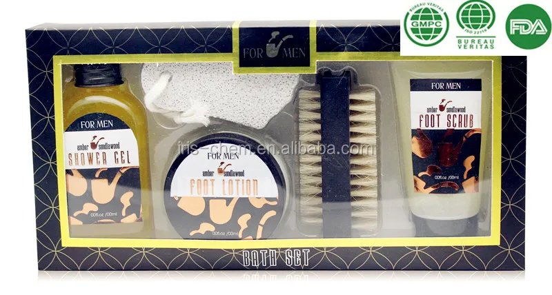 2017 promotional bath spa gift set for man with sandalwood