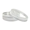 Metal 80ml 100ml aluminum jar with clear PVC window lid for pomade and cosmetic lotion