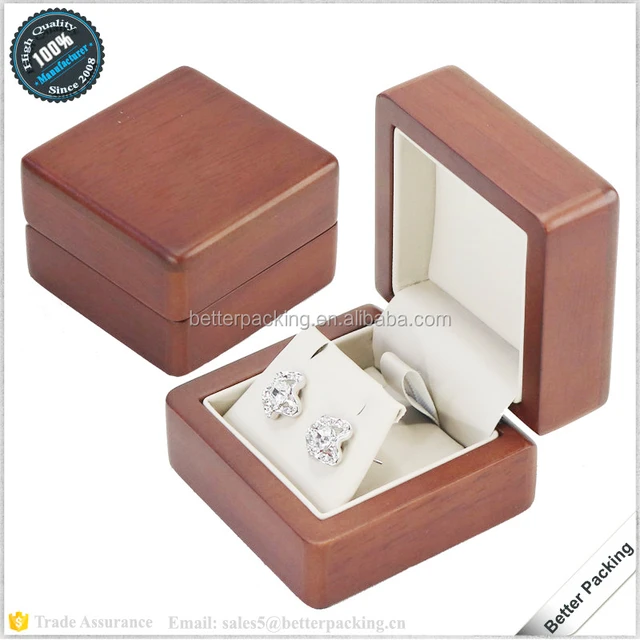 custom jewelry wooden painting matte finish earring gift box