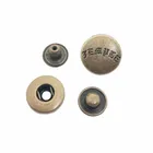 High quality antique brass engraved logo custom press snap button for bag