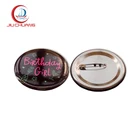 Custom logo printed tin button badge with safety pin back