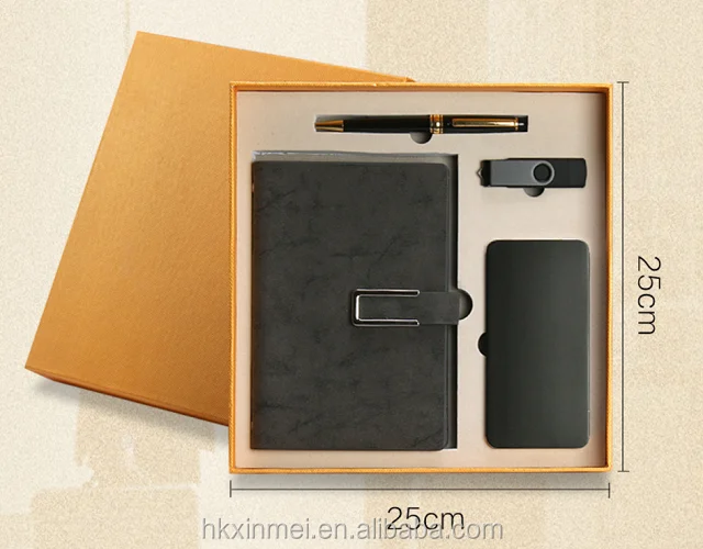 a5 pu leather note book diary with power bank charger 10000mah