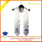 High Quality Embroidery Logo white graduation stoles
