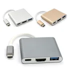 2019 hot selling customized 3 in 1 Aluminium 4k*2k Type C to HDMI +USB 3.0+PD Adapter for Apple MacBook