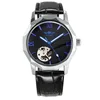 Winner Blue Exotic Dodecagon Design Skeleton Dial Men Watch Geometry Top Brand Luxury Automatic Fashion Mechanical Watch
