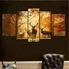 No Frame 5PCS Deer Wall Painting Modern Tree Canvas Painting Art Animal Wall Picture Home Decor Living Room Bedroom