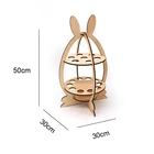 Easter Wooden rabbit shaped egg holder easter 4eggs wooden tray table decoration gifts rabbit with carrot eggs plate