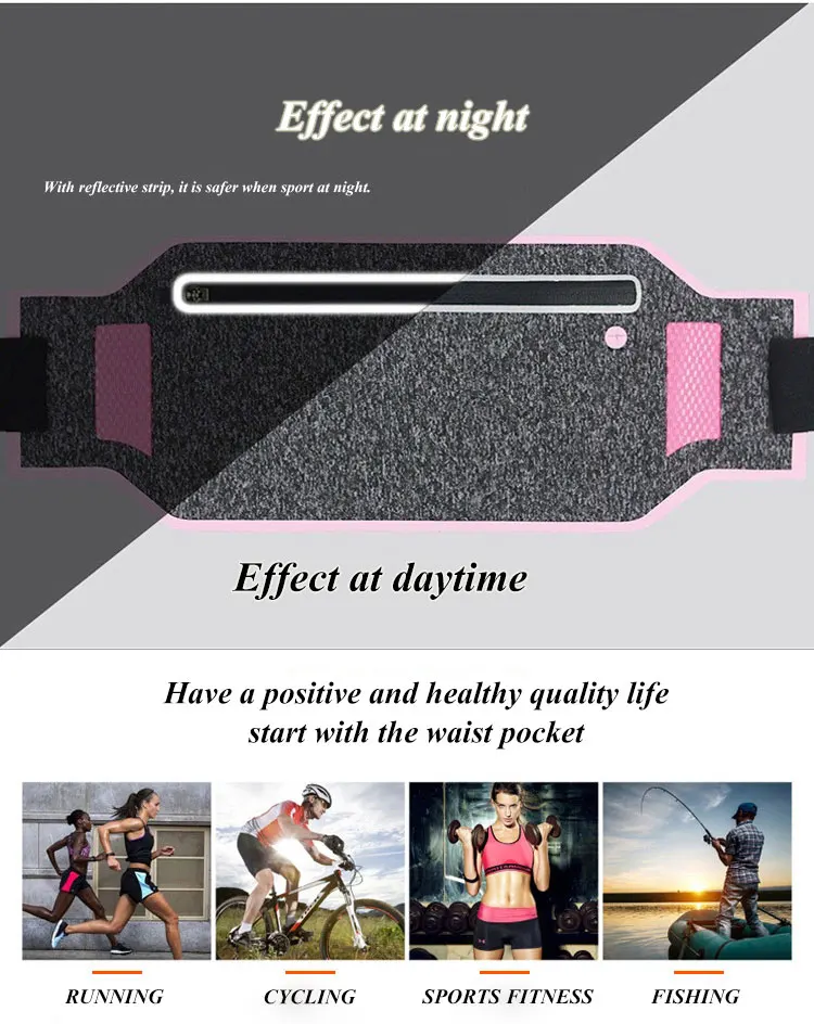 custom neoprene men cycling fishing running sport mobile small elastic waterproof waist belt bag (5)