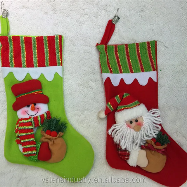 hot sell fleece animal head santa claus christmas stocking