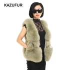 China Factory Ladies Stylish Fur Vest Wholesale Real Fox Fur Gilet Women