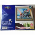 USA hot sale short lint canvas blue flowers still life wall art 5d diamond painting