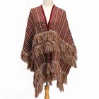 2019 fashion custom women winter Warm Ethnic Style Poncho Knitted Shawl