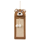 Cute Bear Shape Sisal Hanging Cat Scratcher Board With Cat Toy