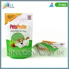 plastic dog food packaging bags with zipper top and euro hole