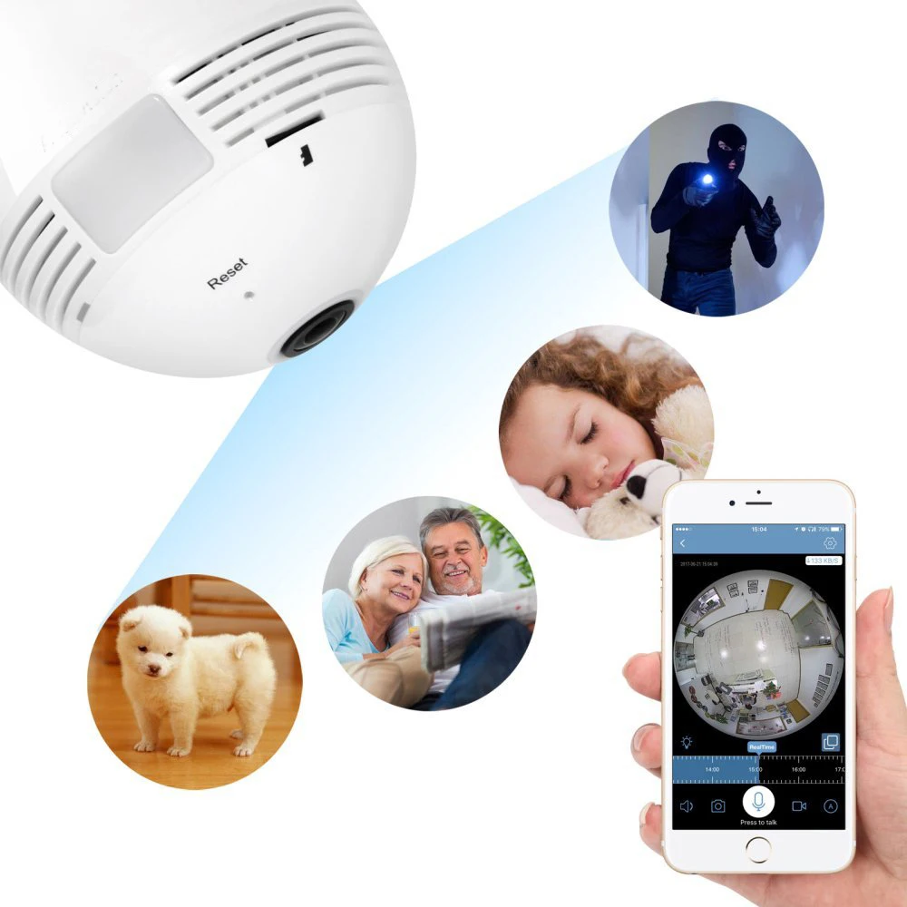 wifi bulb camera 360