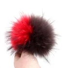 Myfur Mixed Color Customized Dyed Raccoon Fur Pom Poms Large Puffy Fur Ball