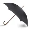Bamboo Wood One-Piece Umbrella with Classic Black Canopy Handmade in Italy