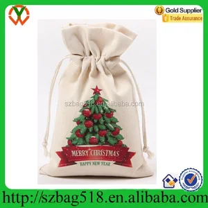 christmas gift drawstring santa canvas bag party supplies santa