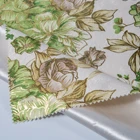 wholesale polyester luxury rose flower foil print floral turkish room curtain fabric 100% polyester stock lot