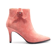 leather women shoes boots high heel ankle boots