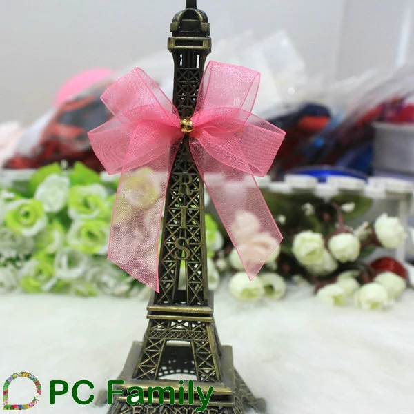for gift packing organza sheer ribbon bow with twist ties