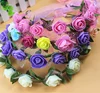 colorful rose lace headwear and ribbon wreath