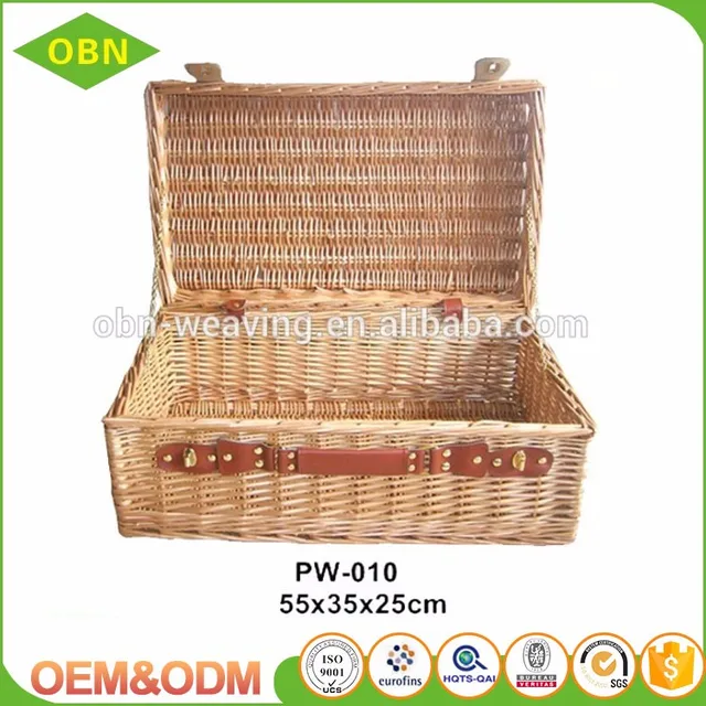 custom large cube sundries wicker storage basket with lid
