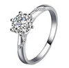Custom Any Size 18K White Gold Diamond Six Melon Claws Engagement Wedding Ring for Women