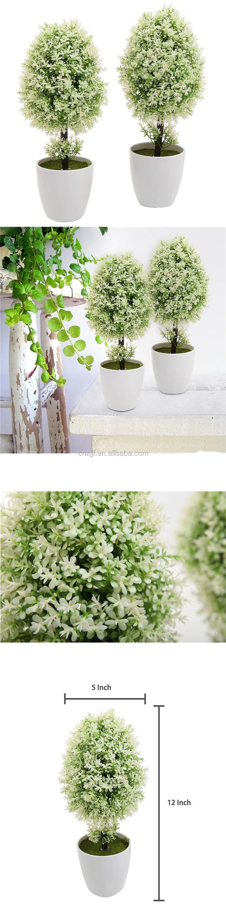 plastic artificial plants small synthetic trees in planter pots