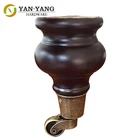 Chinese factory supply furniture wooden sofa leg with castor