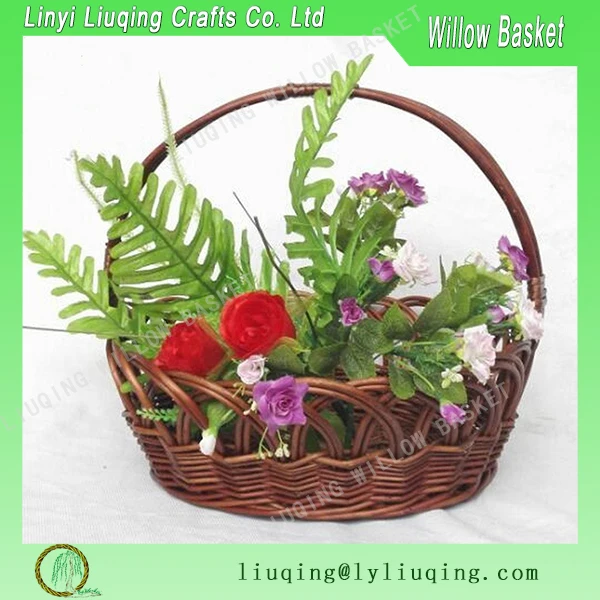 set of 3 wicker fruit basket wholesale with ribbon,easter gift