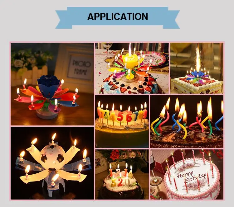 auto open up birthday candles/musical flower birthday candle