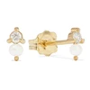 Dainty 925 silver jewelry shell pearl minimalist dewdrop diamond stud earring