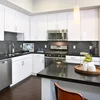 Contemporary modern office modified solid surface modern black lacquer kitchen cabinets